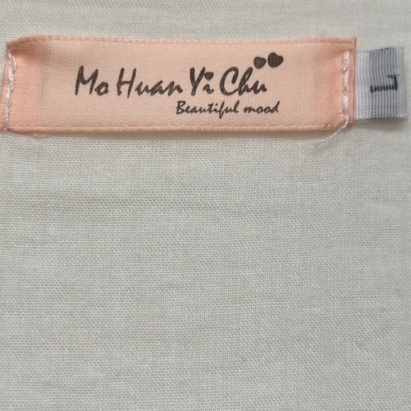 Anthropologie Mo Huan Yi Chu V-Neck Embroidered Boho MIDI Dress Size Large - Picture 5 of 8